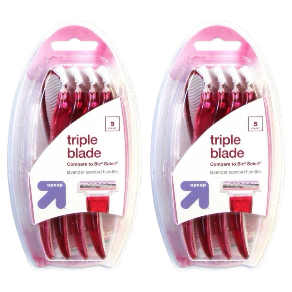 UP & UP TRIPLE BLADE 5CT COUNT DISPOSABLE RAZORS X2 - BRAND NEW